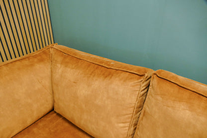 Refurbished Hoekbank Velvet Oranje/Goud