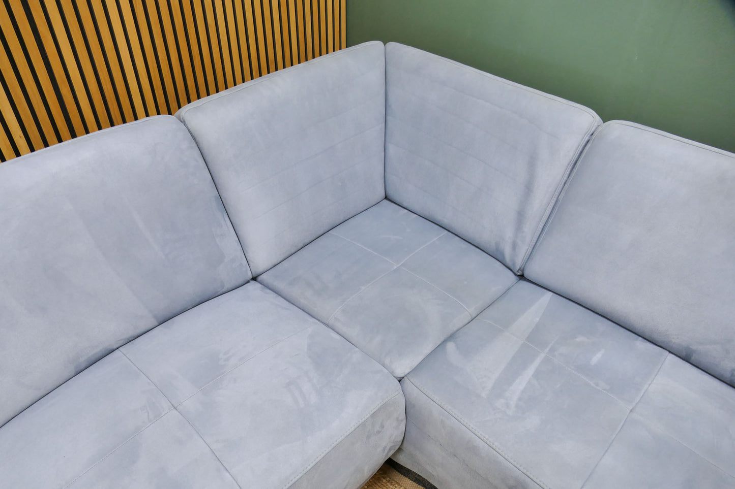 Refurbished Hoekbank Pronto Wonen Microvezel Lichtblauw