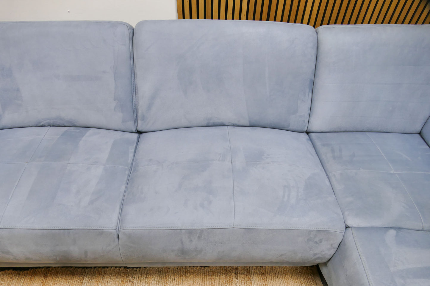 Refurbished Hoekbank Pronto Wonen Microvezel Lichtblauw