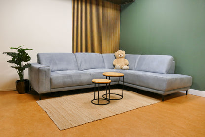 Refurbished Hoekbank Pronto Wonen Microvezel Lichtblauw