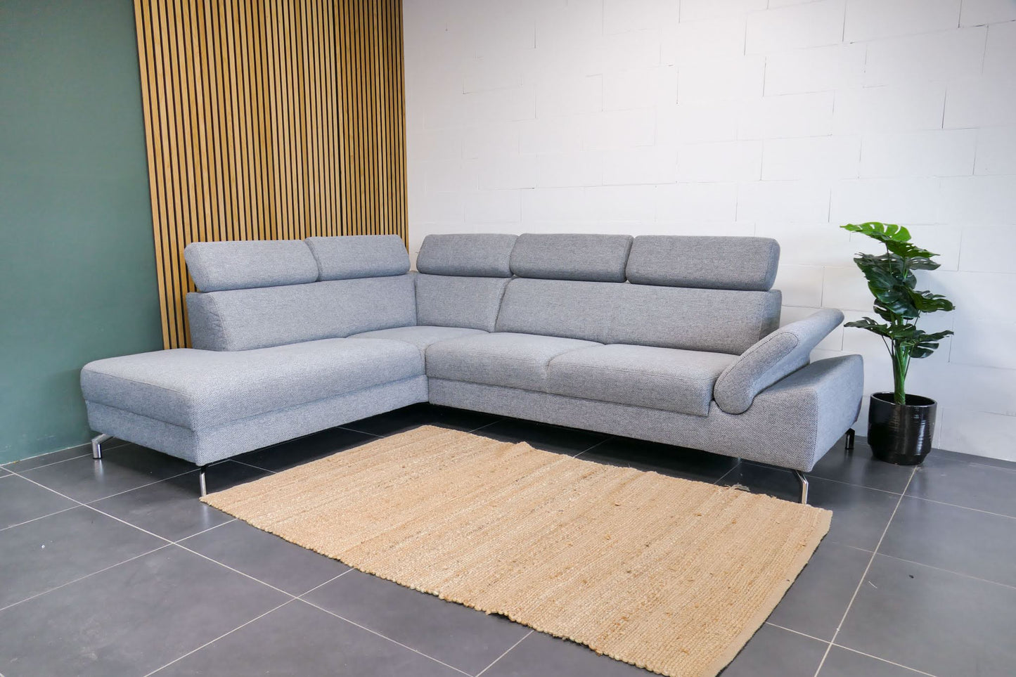 Refurbished Montel Hoekbank Chicago Lichtgrijs