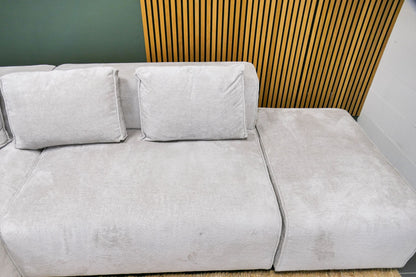 Refurbished Beige Boucle modulaire hoekbank