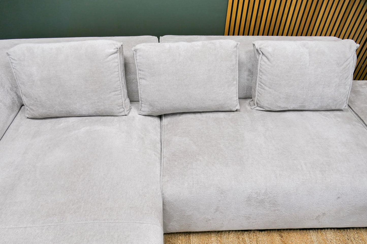 Refurbished Beige Boucle modulaire hoekbank