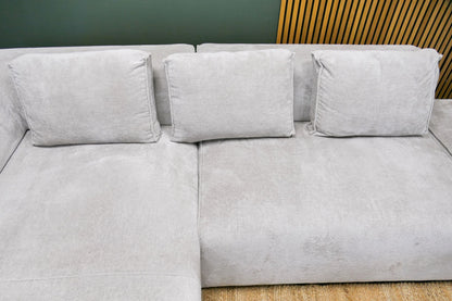 Refurbished Beige Boucle modulaire hoekbank