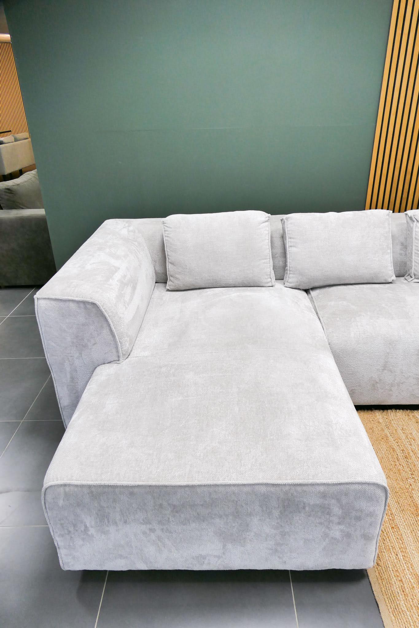 Refurbished Beige Boucle modulaire hoekbank