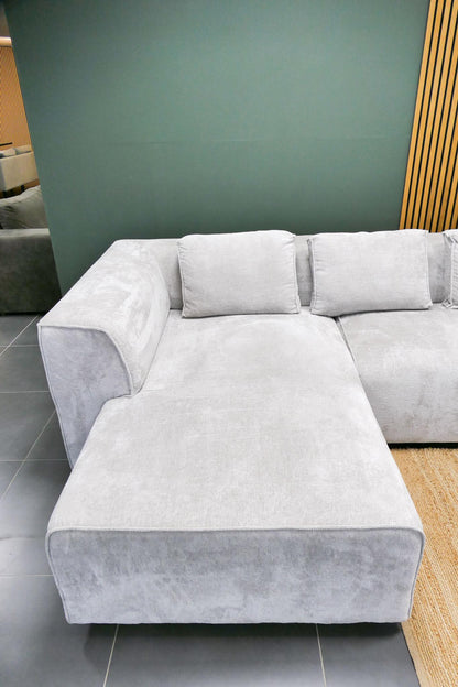 Refurbished Beige Boucle modulaire hoekbank