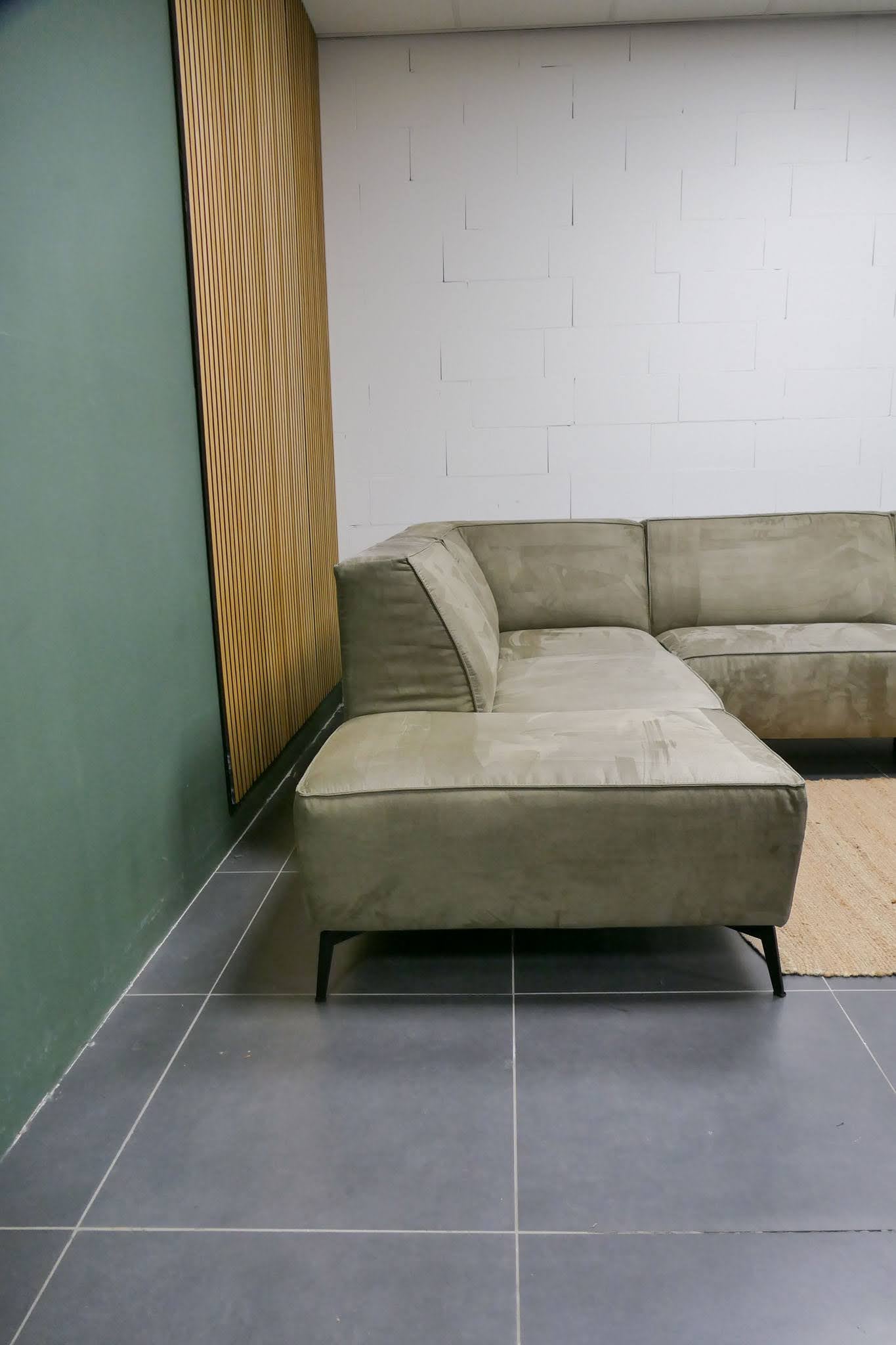 Refurbished Montel Hoekbank Groen Microvezel