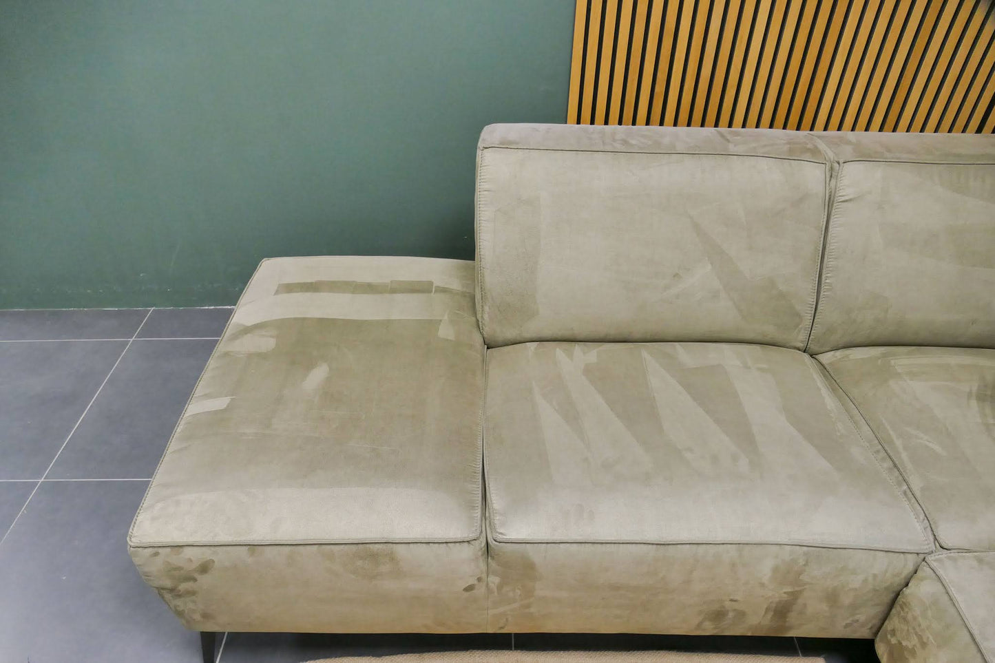 Refurbished Montel Hoekbank Groen Microvezel