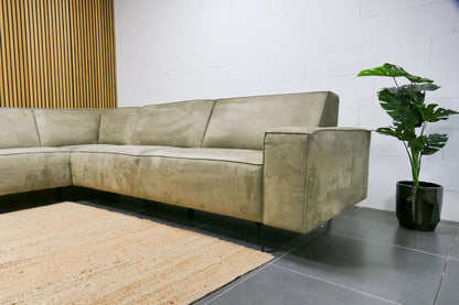 Refurbished Montel Hoekbank Groen Microvezel