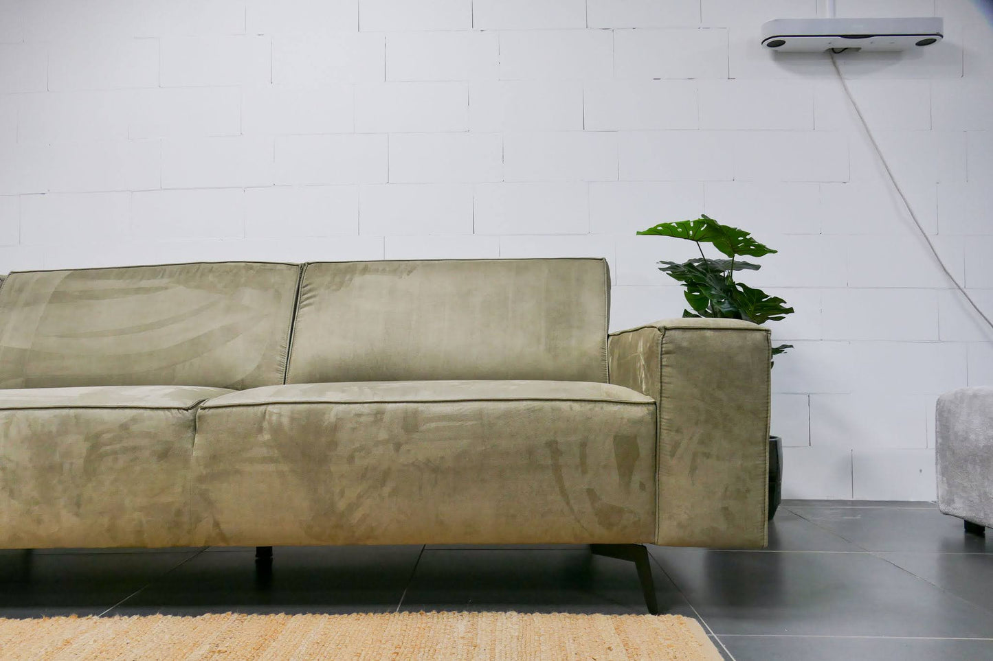 Refurbished Montel Hoekbank Groen Microvezel