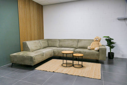 Refurbished Montel Hoekbank Groen Microvezel