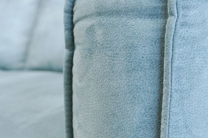 Refurbished Hoekbank Turquoise met Hocker