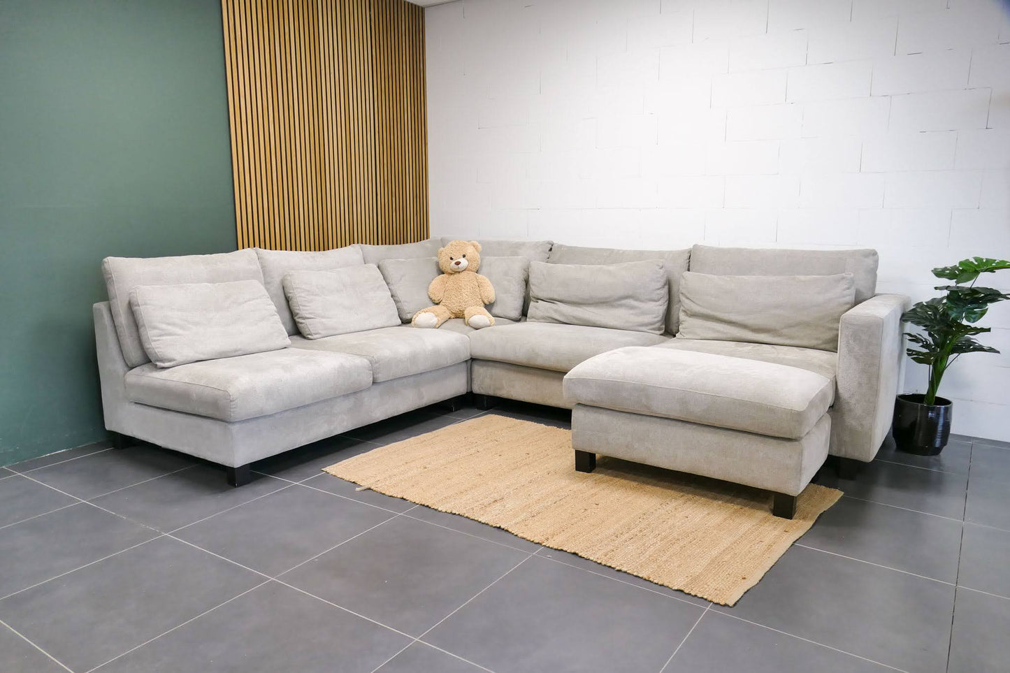 Refurbished Grote Lounge Bank Beige Casba