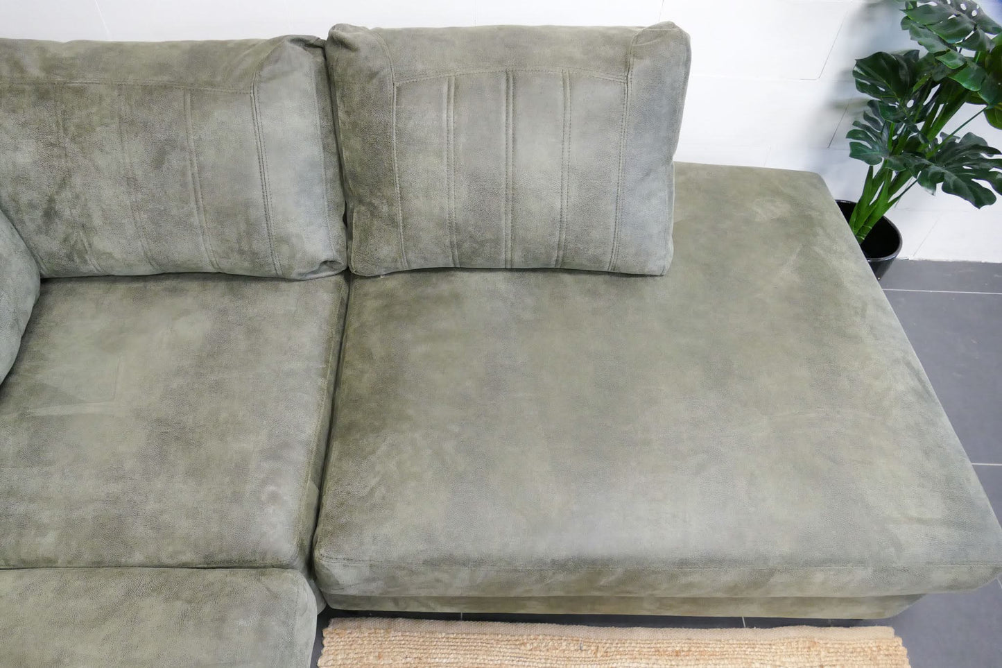 Refurbished Urban Sofa hoekbank groen microvezel