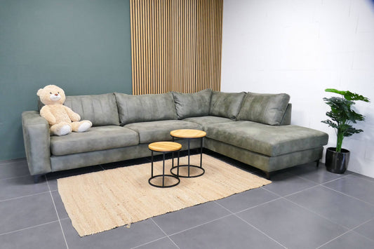Refurbished Urban Sofa hoekbank groen microvezel