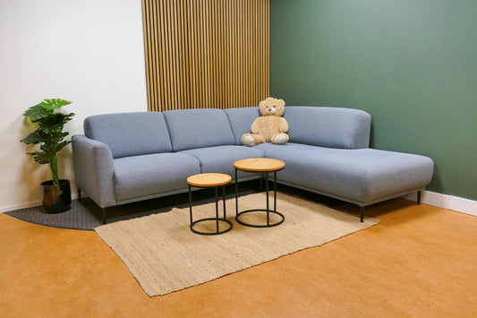 Refurbished Moderne Hoekbank Babyblauw