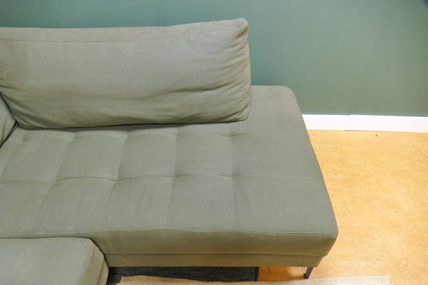 Refurbished Goossens Hoekbank Groen Coco
