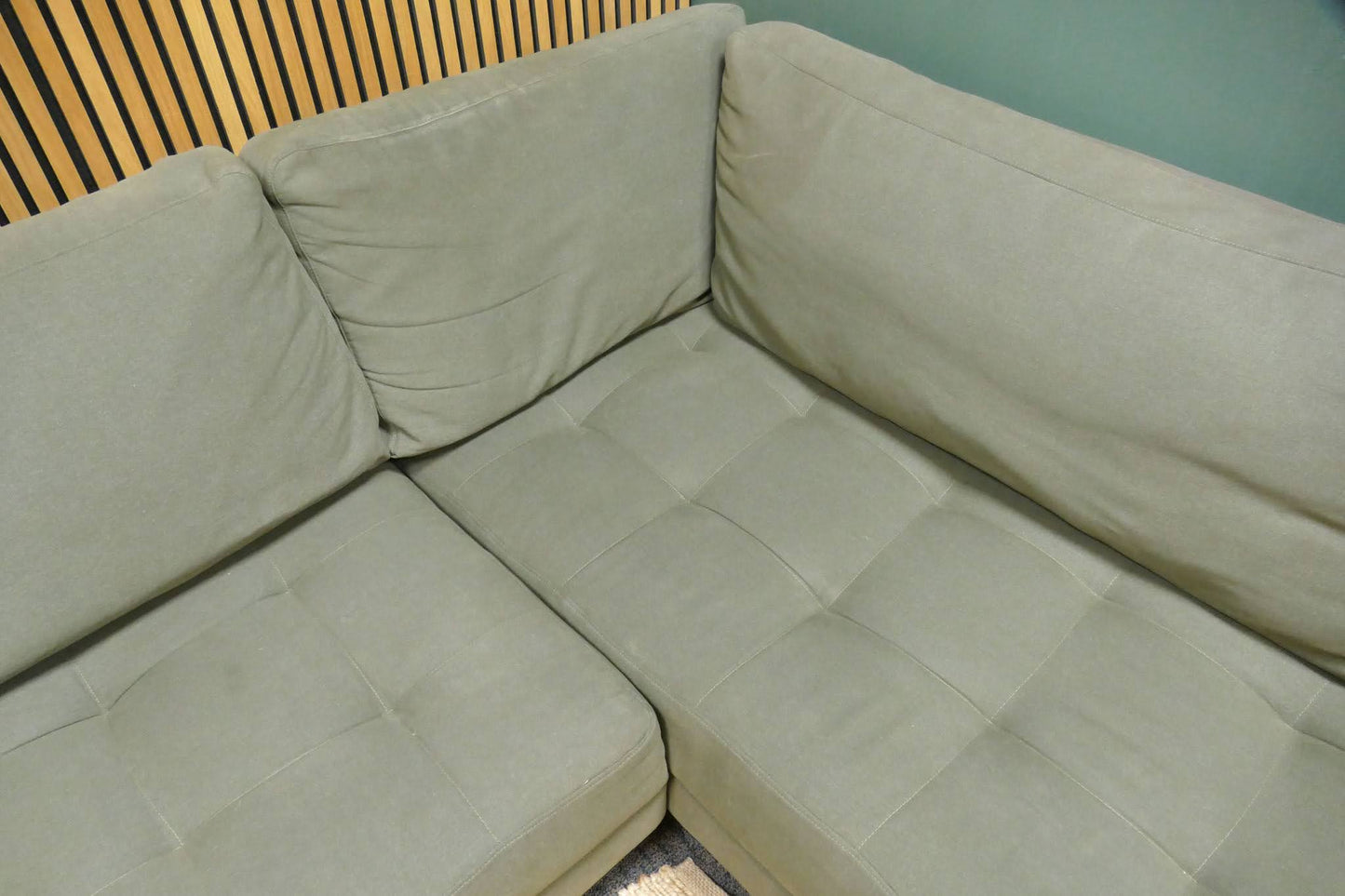 Refurbished Goossens Hoekbank Groen Coco
