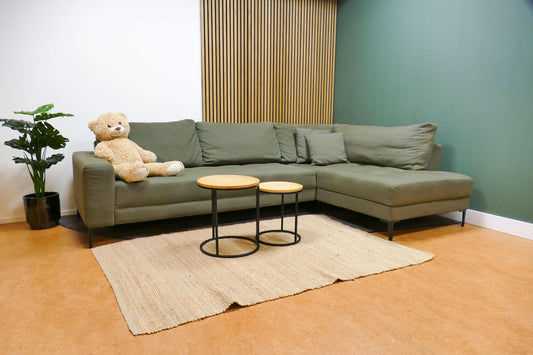 Refurbished Goossens Hoekbank Groen Coco