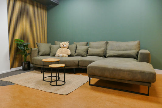 Refurbished Hoekbank Zitmaxx Dordoni Microvezel Groen